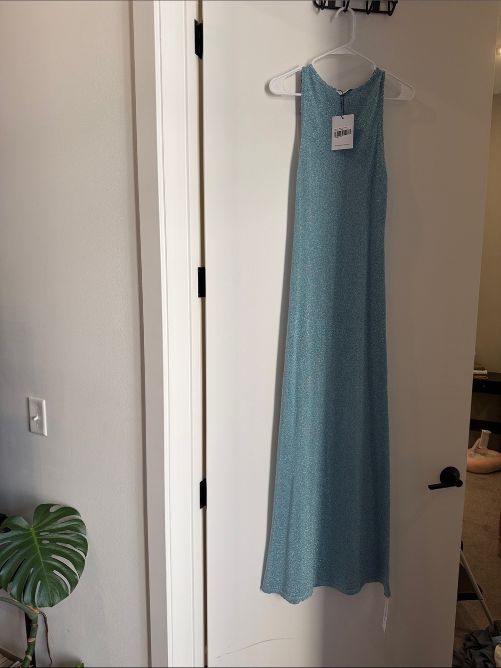 Sleeveless Sparkle Maxi Dress in sparkly blue Teal